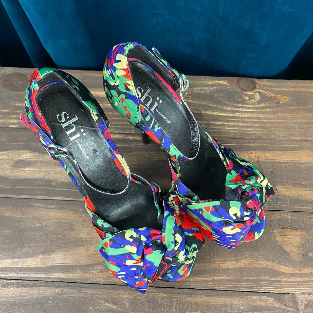 Shi by Journeys Floral Platform Stiletto Shoes - Picture 5 of 9